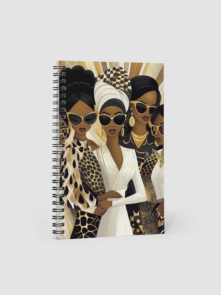 Elegant Gold & Black African Queens Notebook - Premium Lined Journal, Inspiring Black Female Empowerment, Perfect for Daily Reflections product image (1)