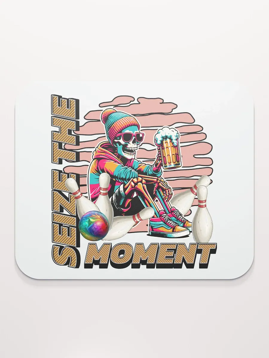 Seize The Moment Skeleton Beer Bowling Vibrant Moment Mouse Pad product image (1)