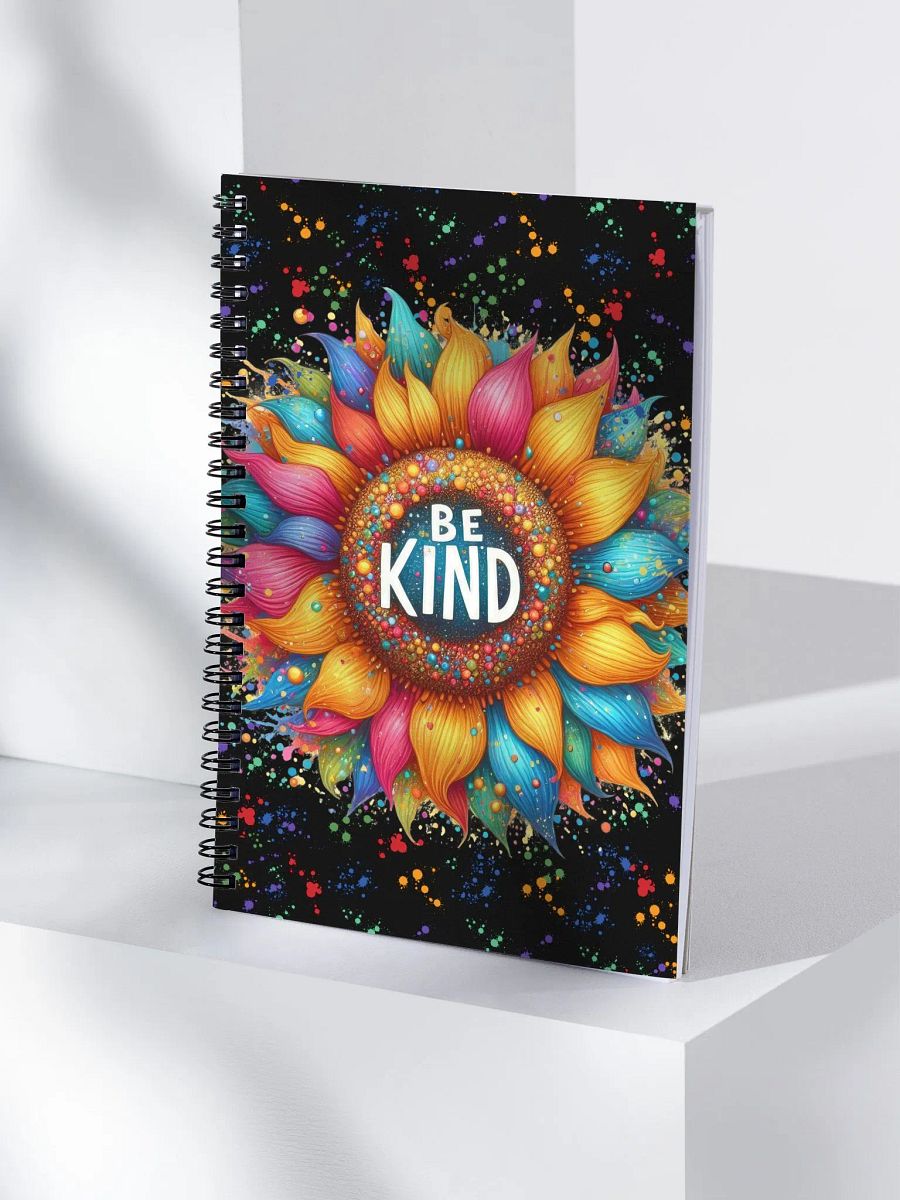 Be Kind Paint Flower Shaped Splash Spiral Notebook Journal product image (4)