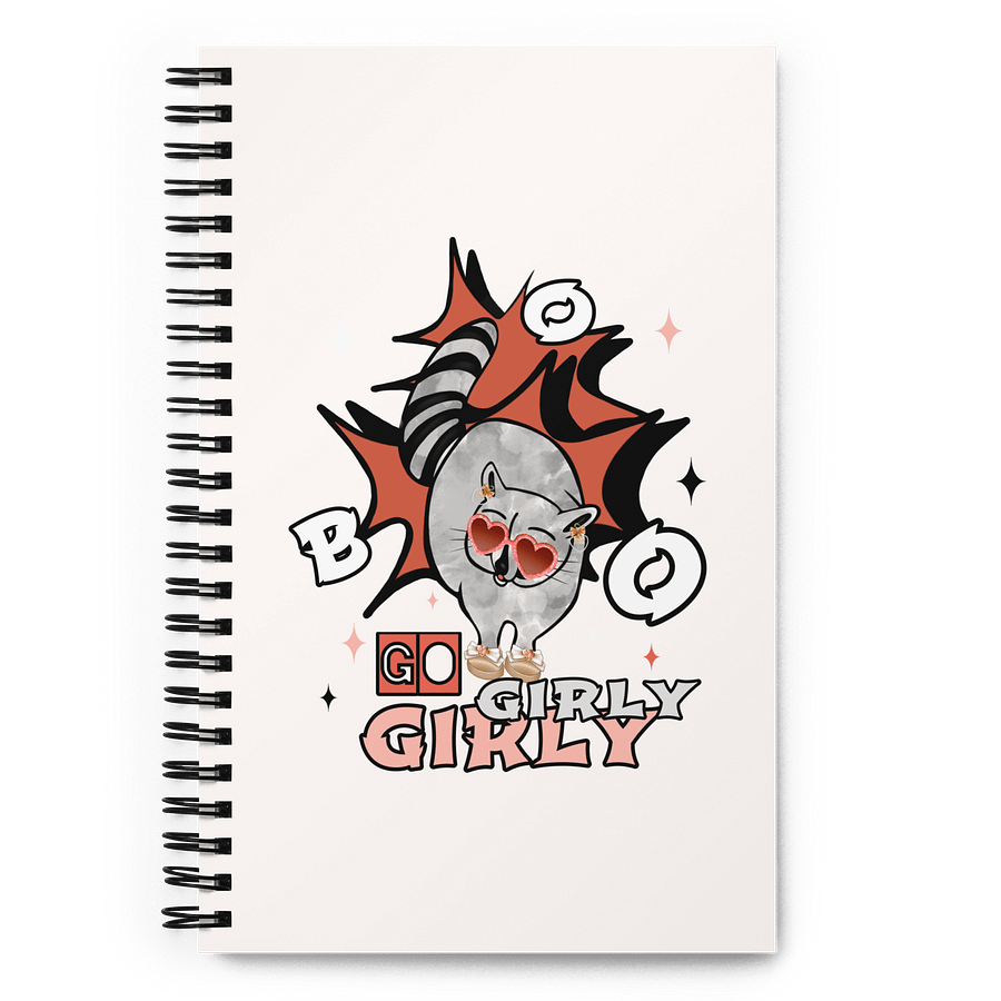 Girly Raccoon Fun Spiral Notebook product image (1)