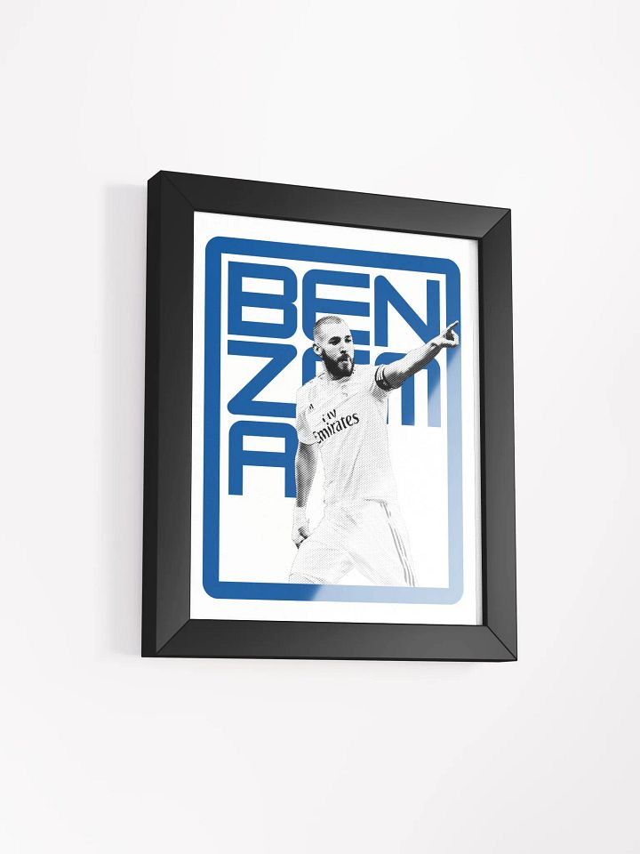 Karim Benzema BW Real Madrid Name Art Framed Print product image (2)