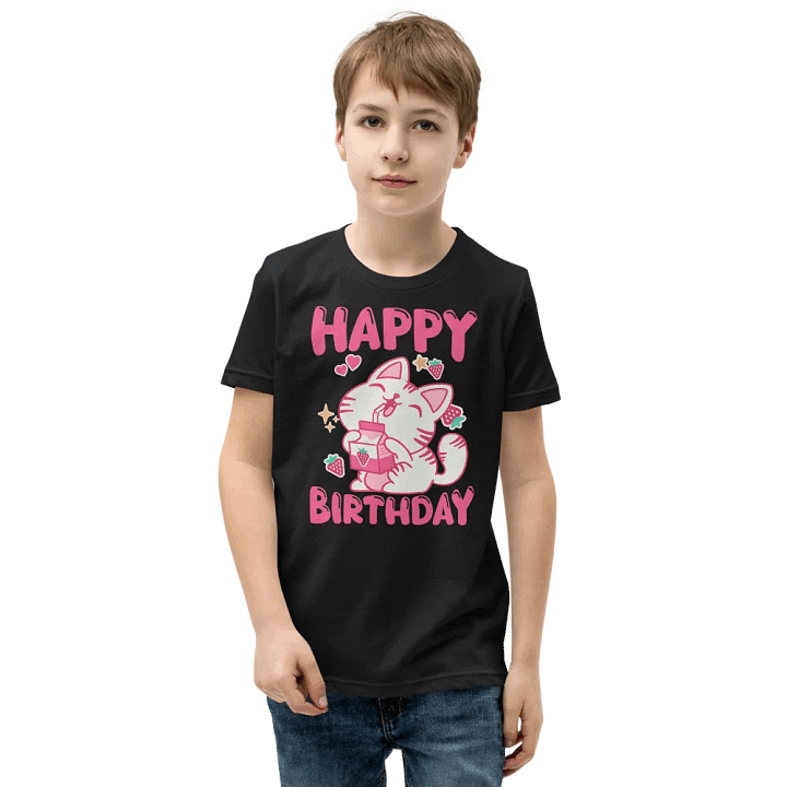 Happy Birthday (Cat Strawberry) T-Shirt For Kids product image (5)