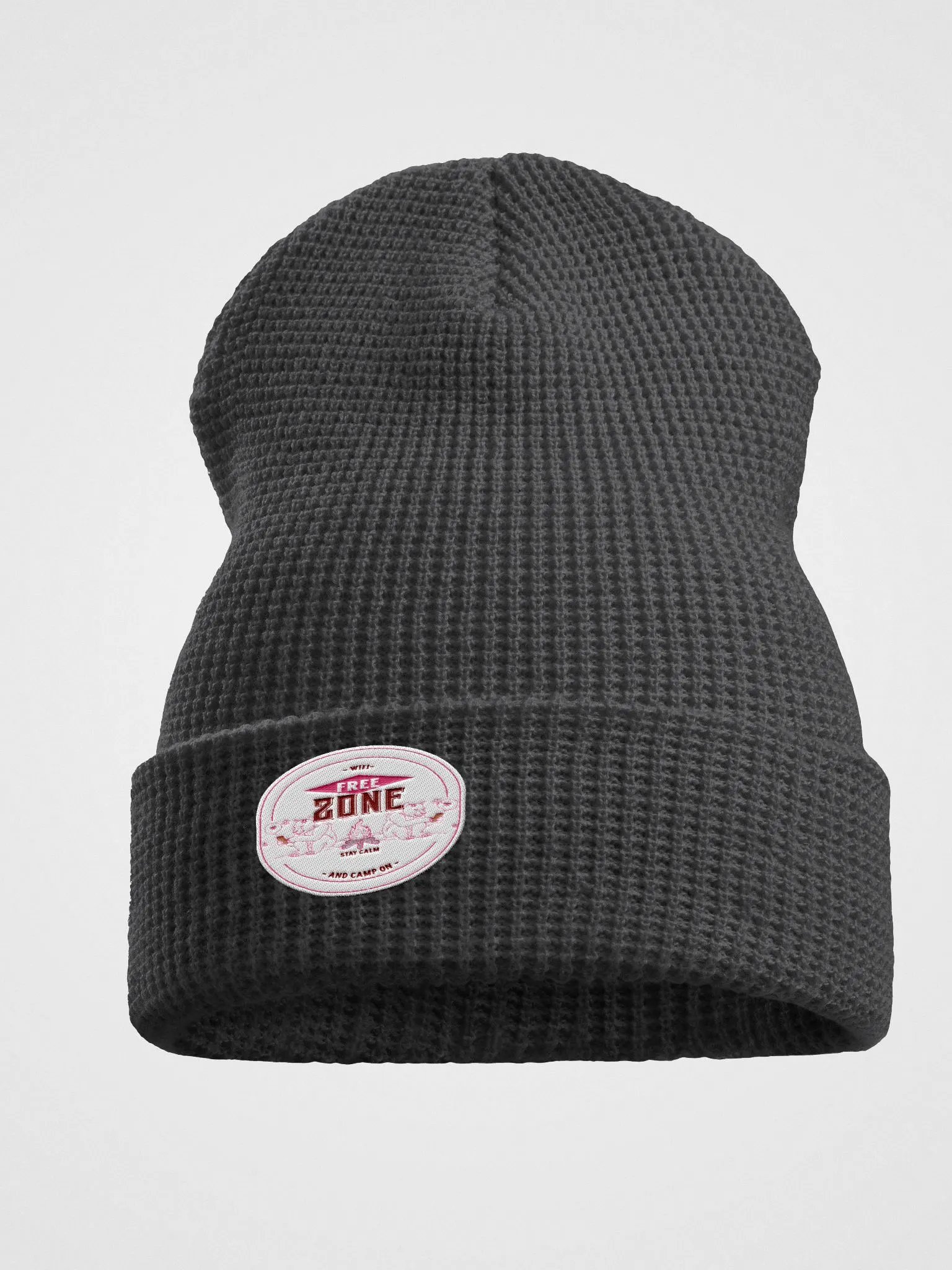 Wi-Fi-Free Zone: Stay Calm and Camp On camping holiday beanie product image (1)