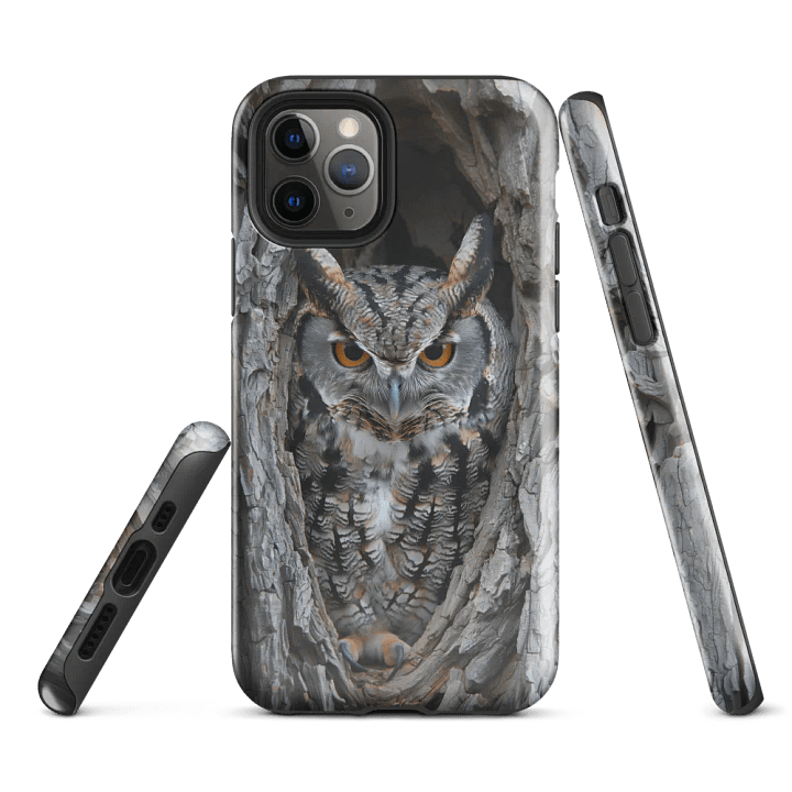 Camouflage Owl in Tree - Tough Phone Case product image (1)
