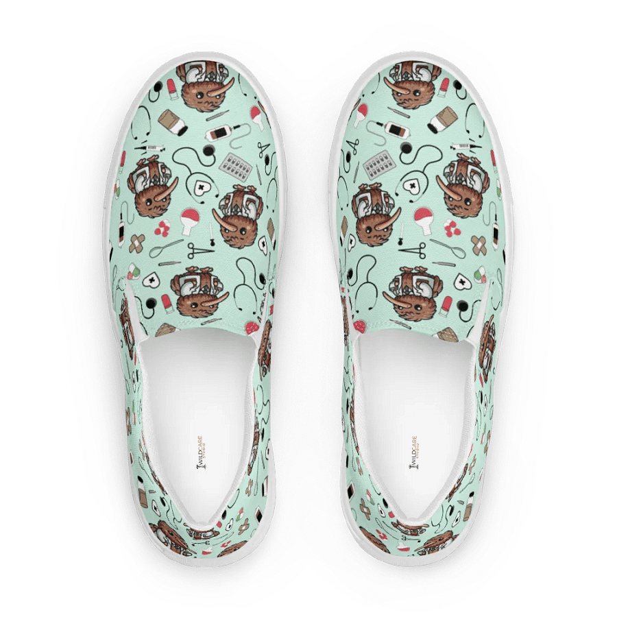 Cute Medical Kiwi Slip-On Canvas Shoes (Green) product image (5)