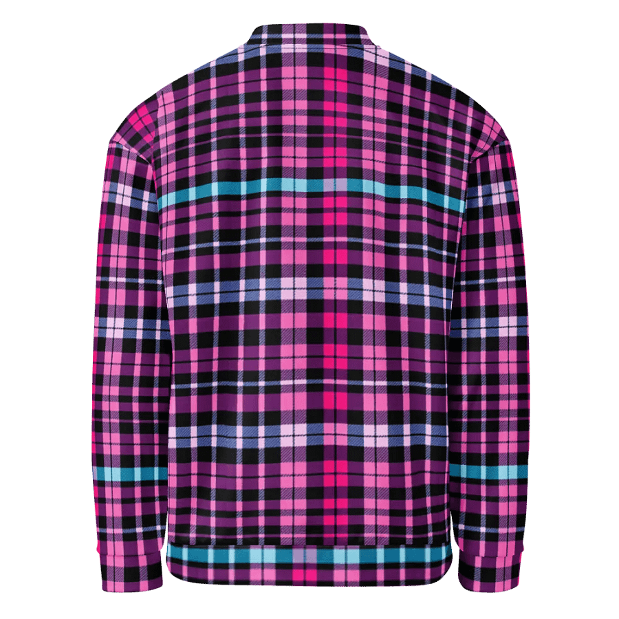 Turquoise Plaid Dreams Bomber Jacket product image (3)