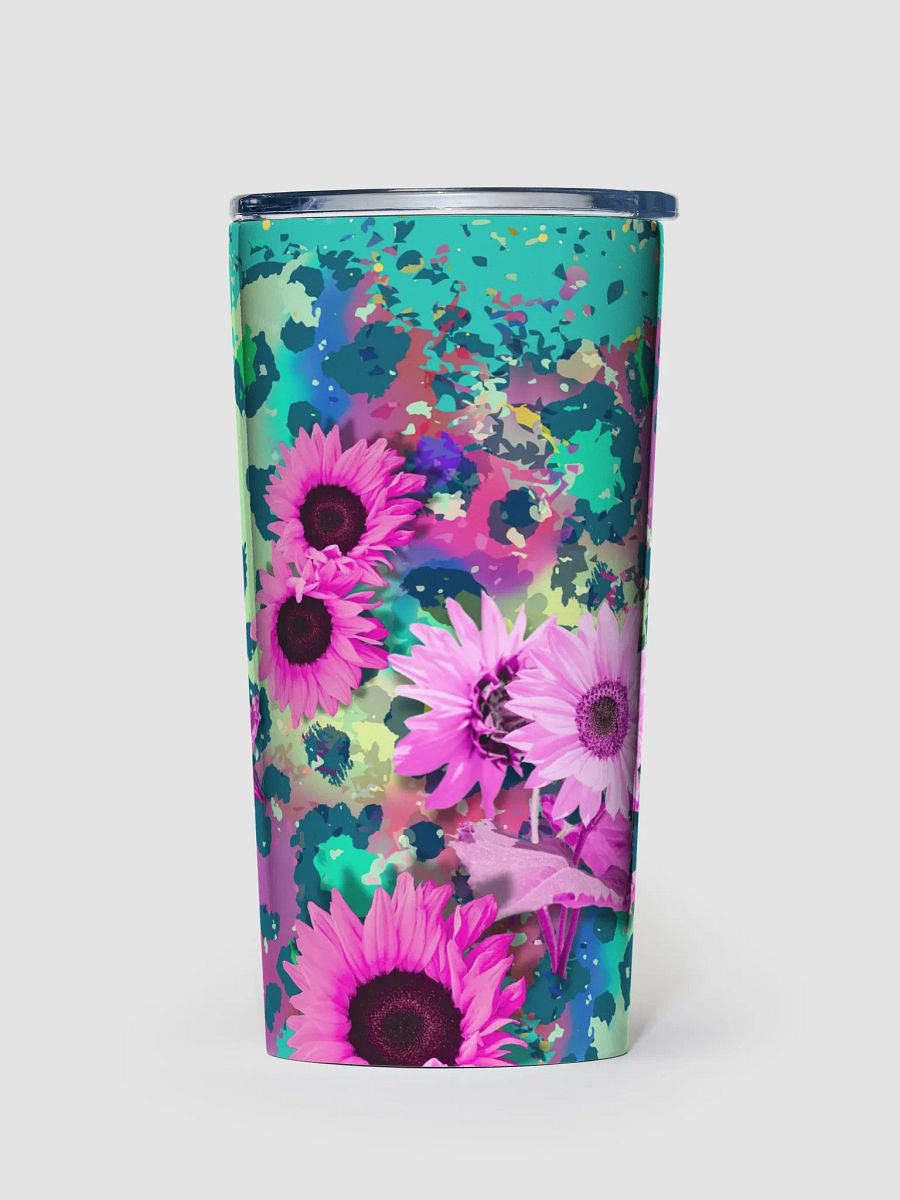 pink sunflowers leopard print 20oz Steel Tumbler gift for trendy girls ladies friends daughters product image (1)