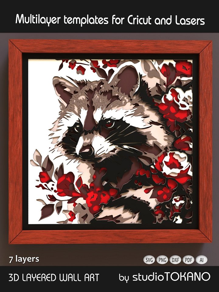 Raccoon Multi layered Shadowbox product image (1)