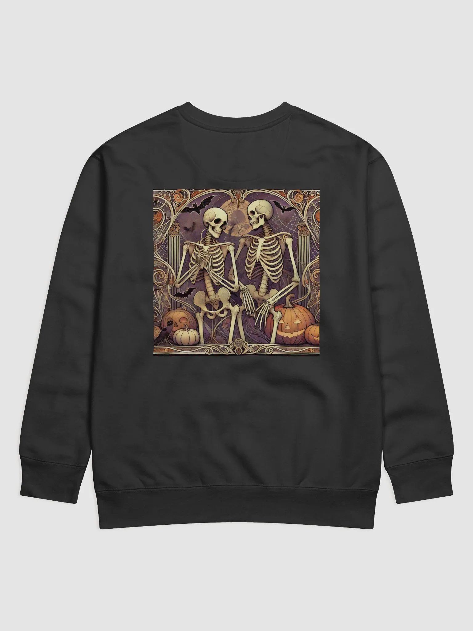 Art Nouveau Skeleton Long Sleeve Shirt - Gothic Elegance with a Haunting Twist product image (2)