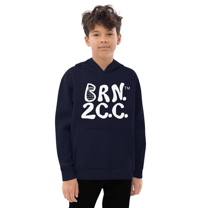 Boys' | BOURNE to Cape Cod™ | DTG Vintage Print | Youth Hooded Fleece Pullover | Cozy Coastal Adventure | White Logo product image (1)