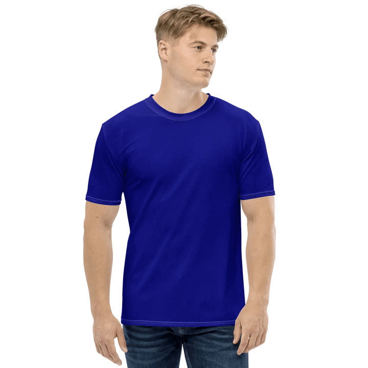 Plain Color Navy Blue T-Shirt product image (1)