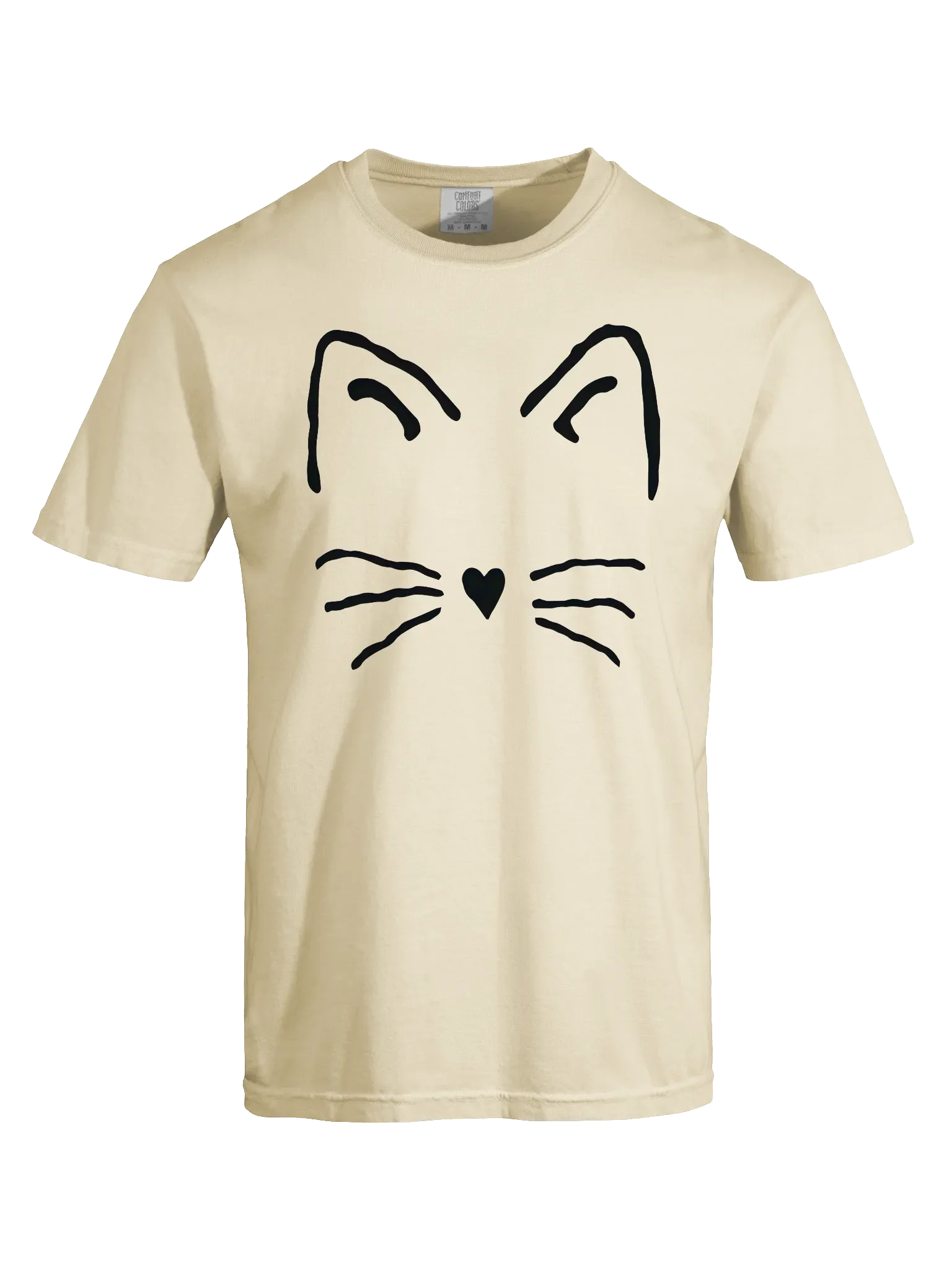 Minimal Cat Face T-Shirt - Relaxed Fit Heavyweight Unisex Cotton T-Shirt product image (5)