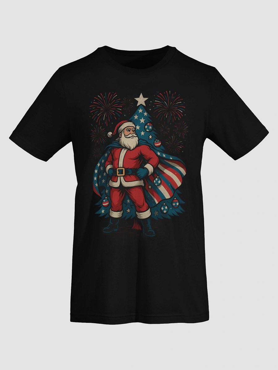 Patriotic Santa Claus American Flag Superhero Christmas Tree T-Shirt product image (19)