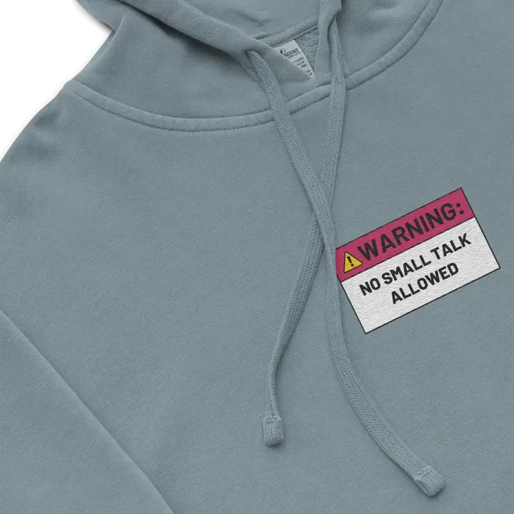 NO SMALL TALK ALLOWED embroidered pigment hoodie (pink) product image (1)