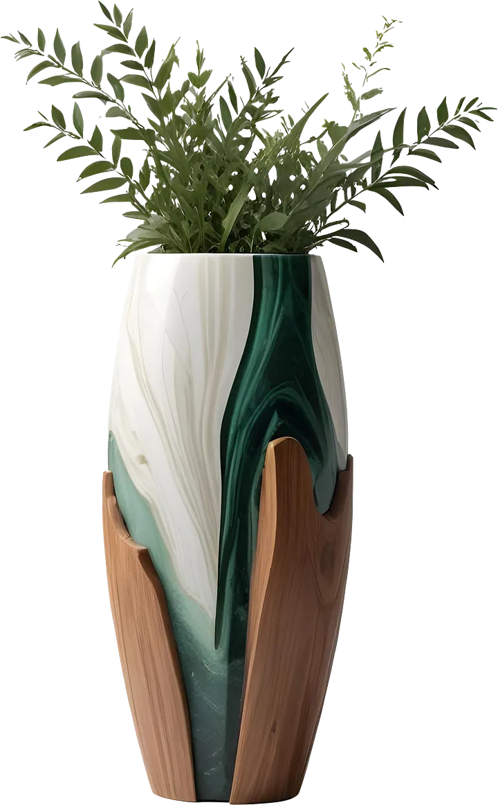 Luxe Botanique – Elegant vase Art Deco PNG product image (1)