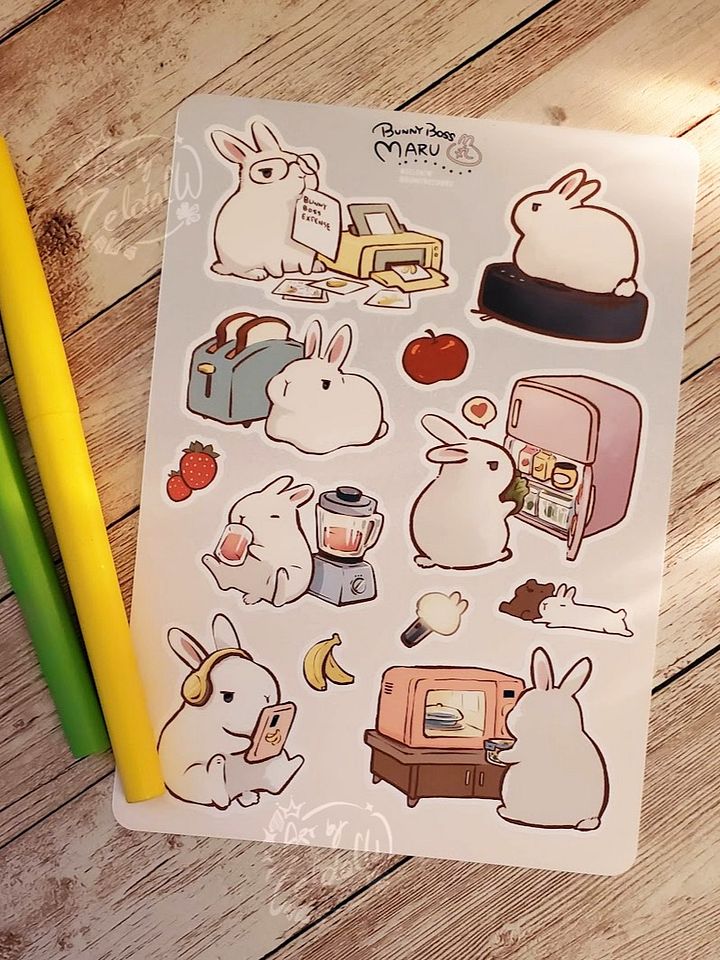 Bunny Boss Maru & Appliances sticker sheet product image (1)