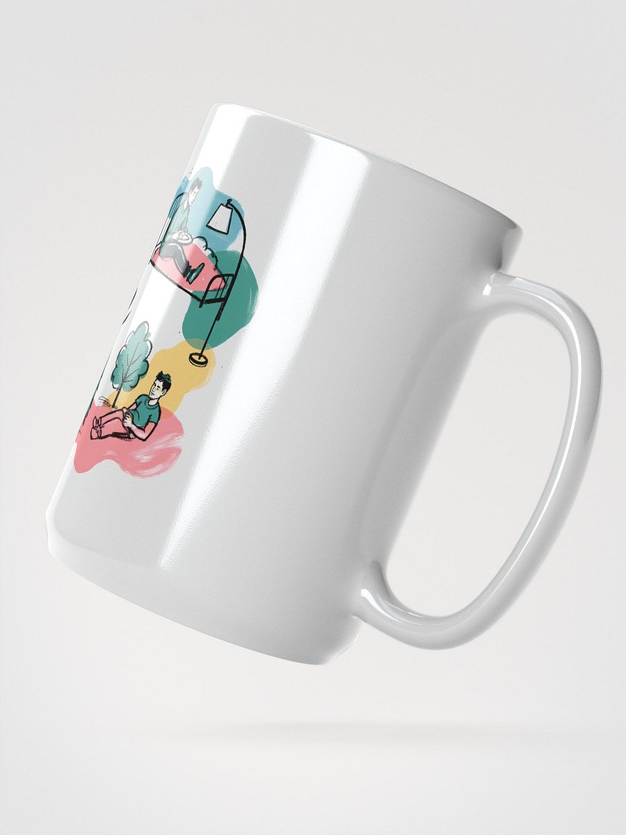 Cozy Daily Rhythms Poster | A Cycle Illustration Glossy Mug product image (2)