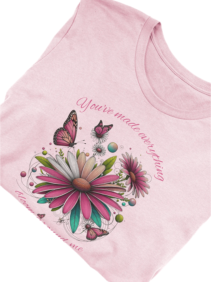 Butterfly and Daisy Blossom T-Shirt, Floral Nature Tee, Boho Aesthetic Shirt, Garden Lover Gift, Inspirational Wildflower Design product image (2)
