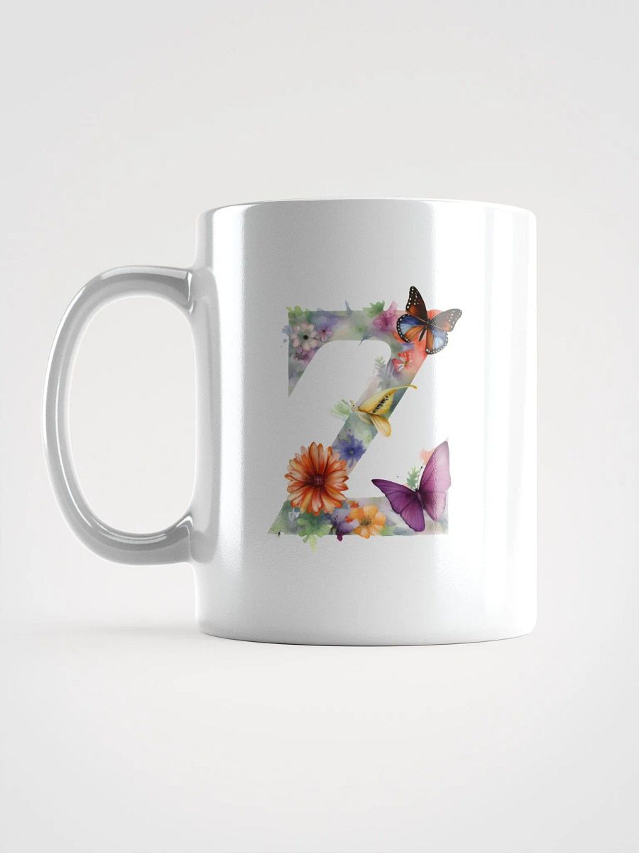 Letter Z Monogram Floral Fantasy White Glossy Mug product image (17)