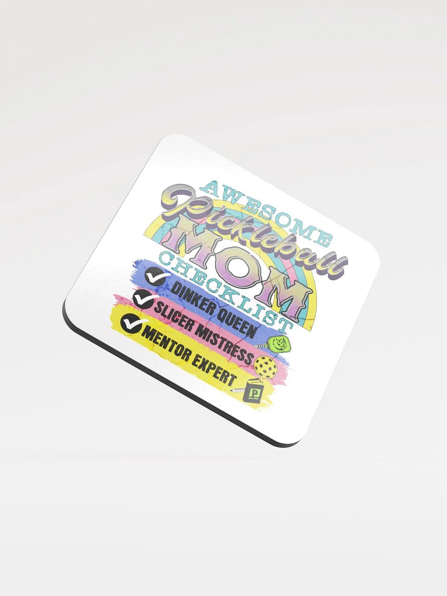 Mom Checklist Pickleball Cork Coaster product image (1)