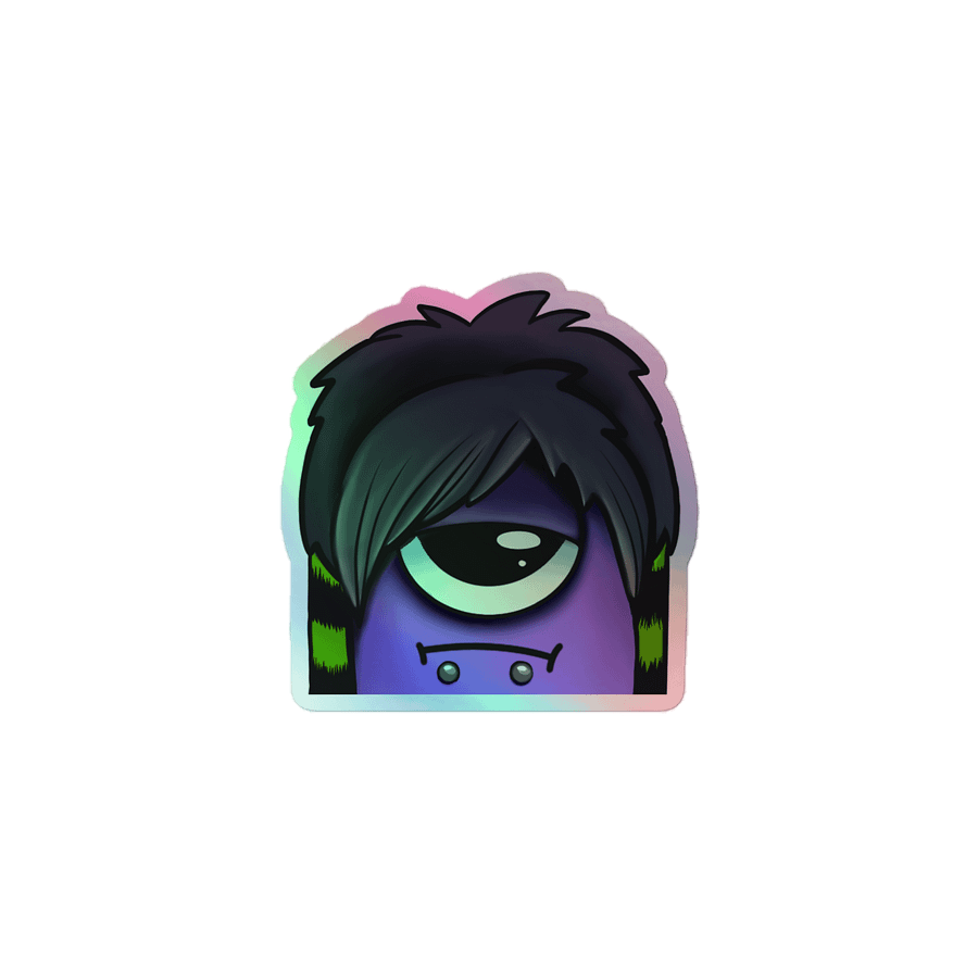Emo Squid Emote- Holo Sticker product image (1)