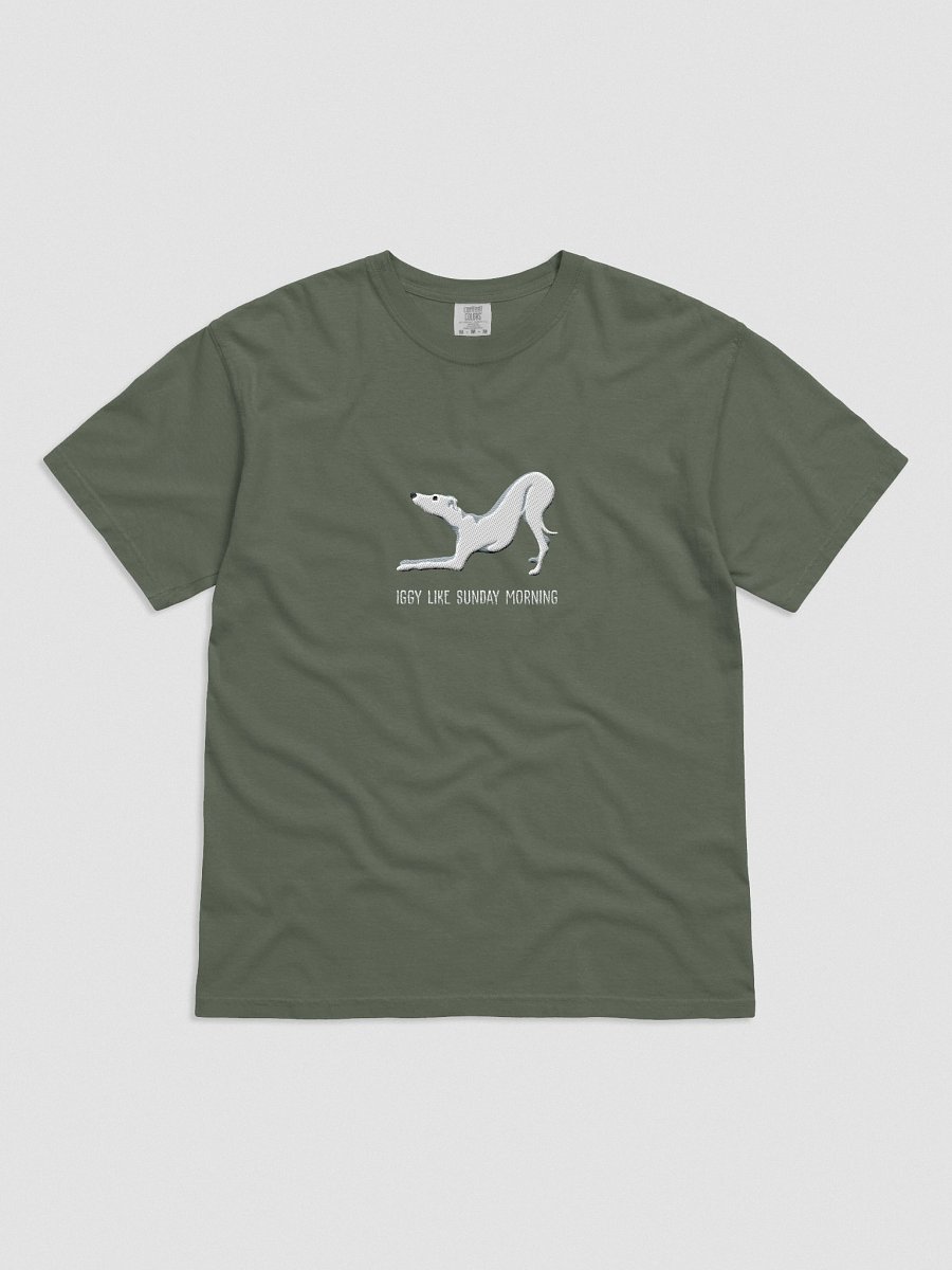 Iggy Like Sunday Morning T-Shirt(Embroidered) of an Italian Greyhound(White) product image (31)