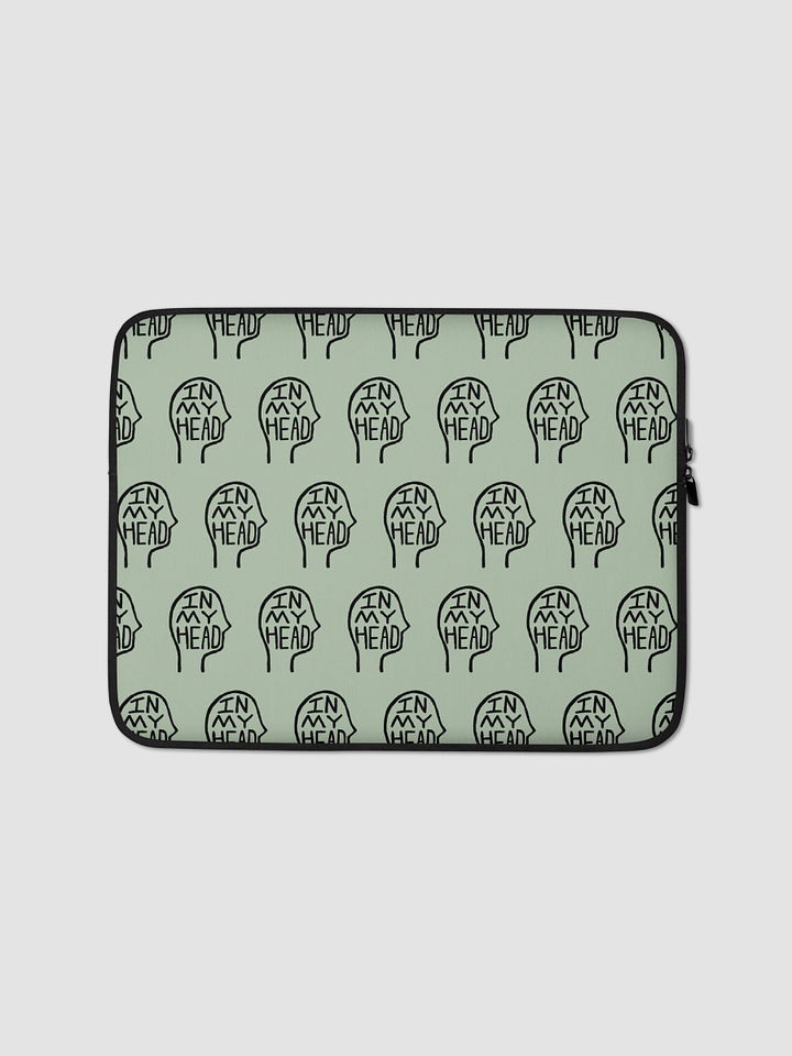 In My Head green laptop sleeve product image (1)