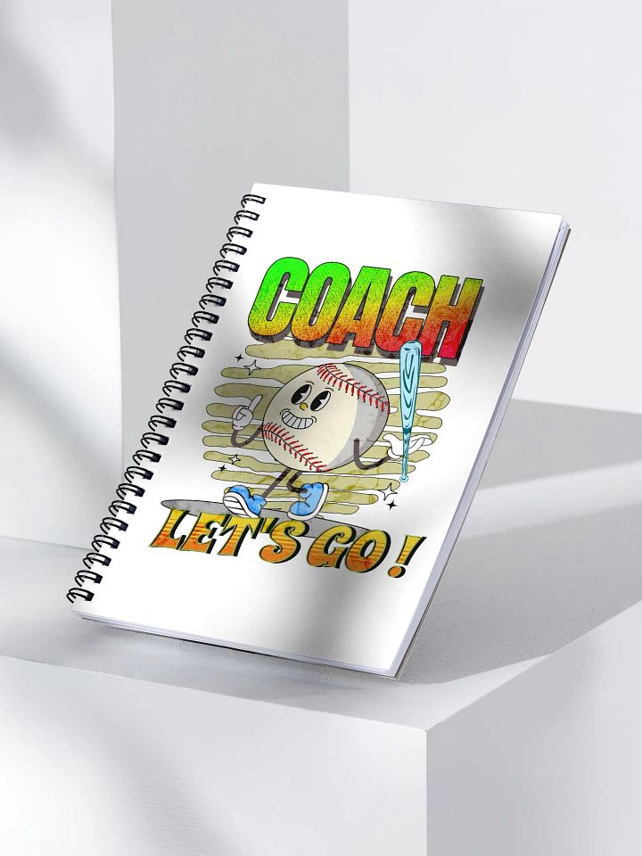 Retro Mascot Coach Lets Go Baseball Spiral Notebook product image (2)