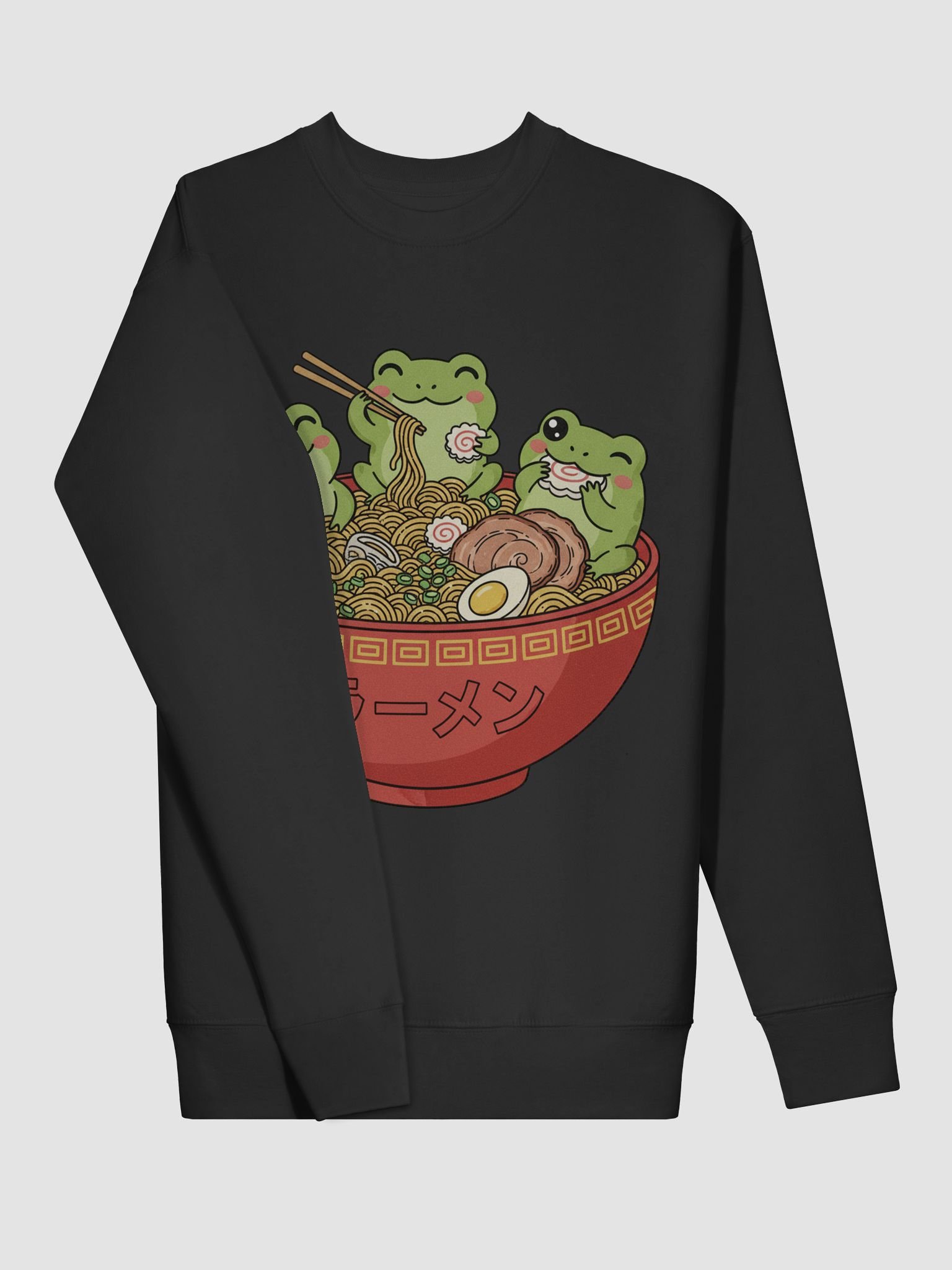 Adorable Frog Trio Ramen Kawaii Japanese Style Sweatshirt product image (21)
