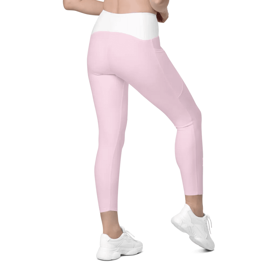 Women's Gingham Cherry High Waisted Leggings, Pink product image (7)