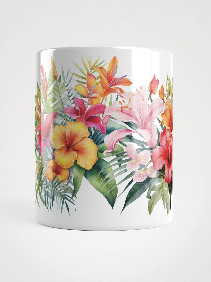 Tropical Blooms White Glossy Mug product image (2)