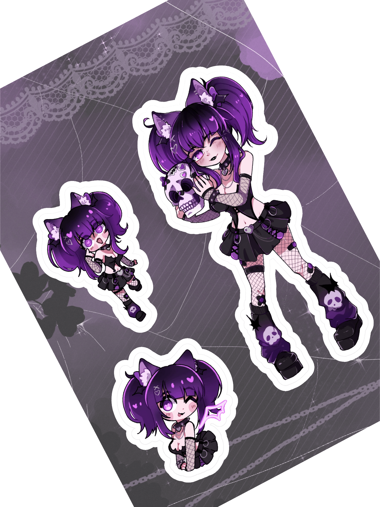 Mini Me: Chibi ShyHexed Kiss Cut Sticker Sheet product image (1)