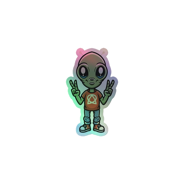 Peaceful Alien Holographic Sticker product image (1)