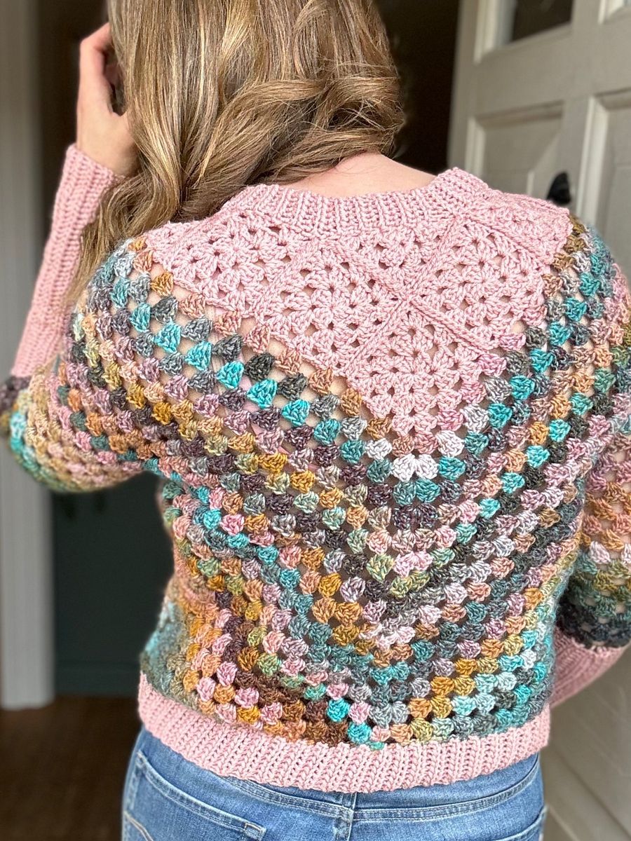 Modern Granny Square Sweater Pattern Adult Sizes product image (3)