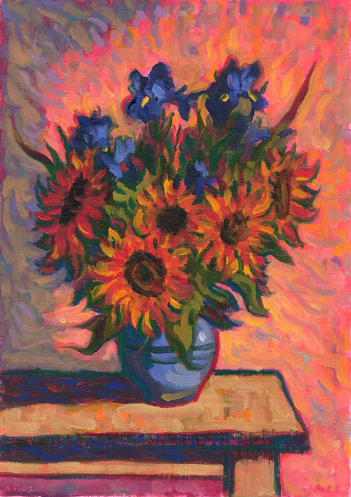 251020 Red Sunflowers Study Original product image (1)