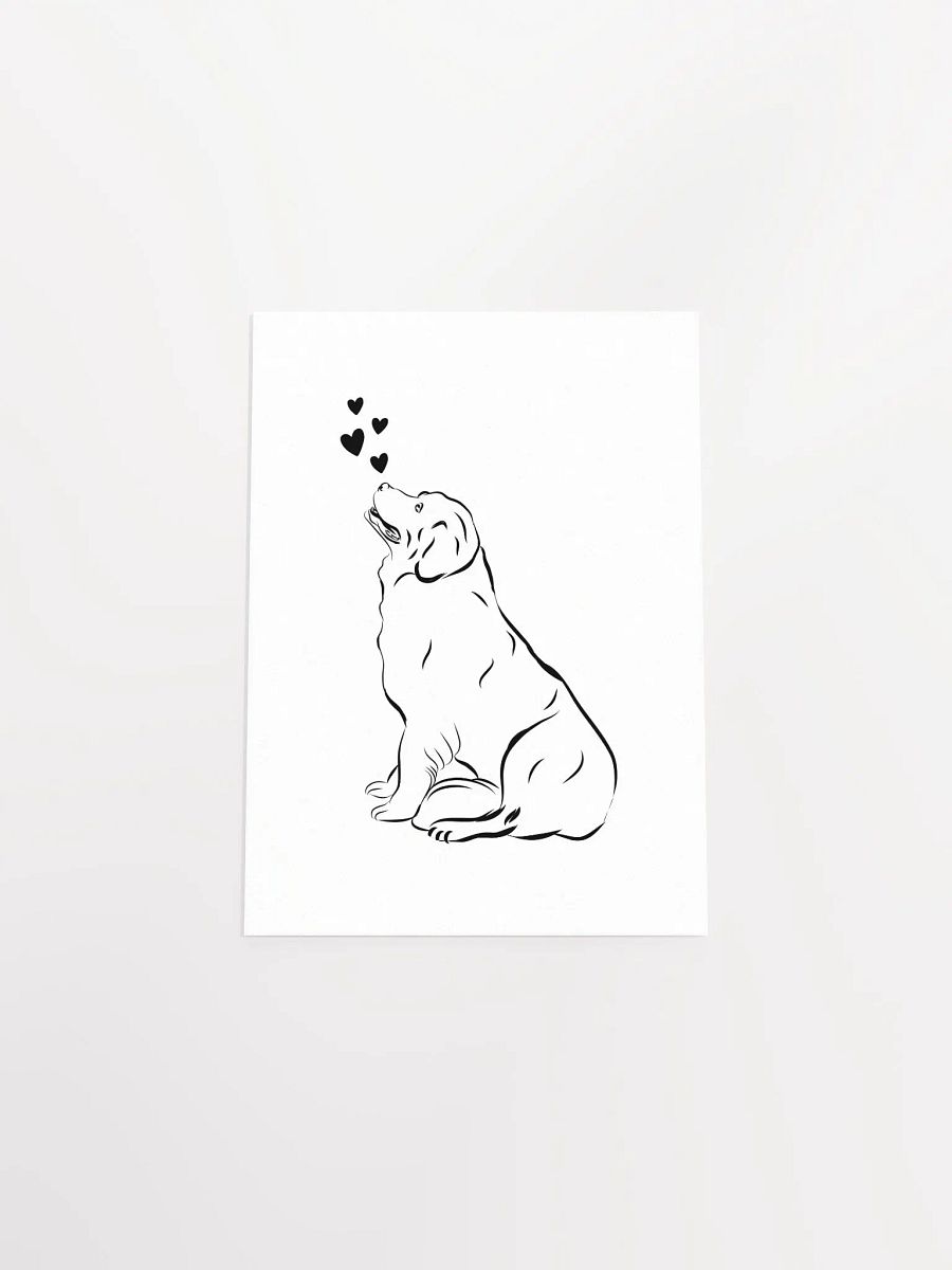 Golden Retriever Line Art & Hearts Poster product image (46)