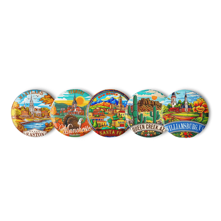 Set Of 5 Pins (U.S. Picturesque Small Towns & Landscapes) product image (1)