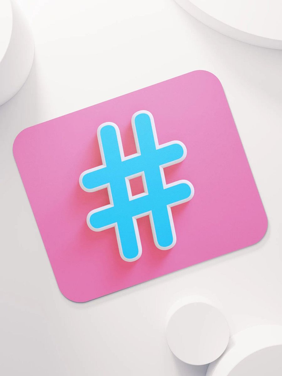 Trendy Blue Hashtag Mouse Pad product image (7)