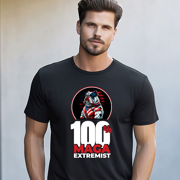 Patriotic Bulldog MAGA T-Shirt_Dark product image (1)