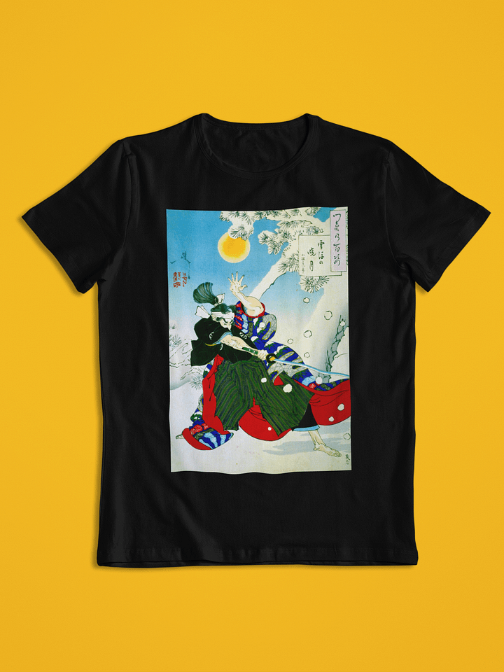 Dawn Moon and Tumbling Snow Kobayashi Heihachirō Yoshitoshi Japanese Ukiyo-e Unisex T-Shirt product image (1)