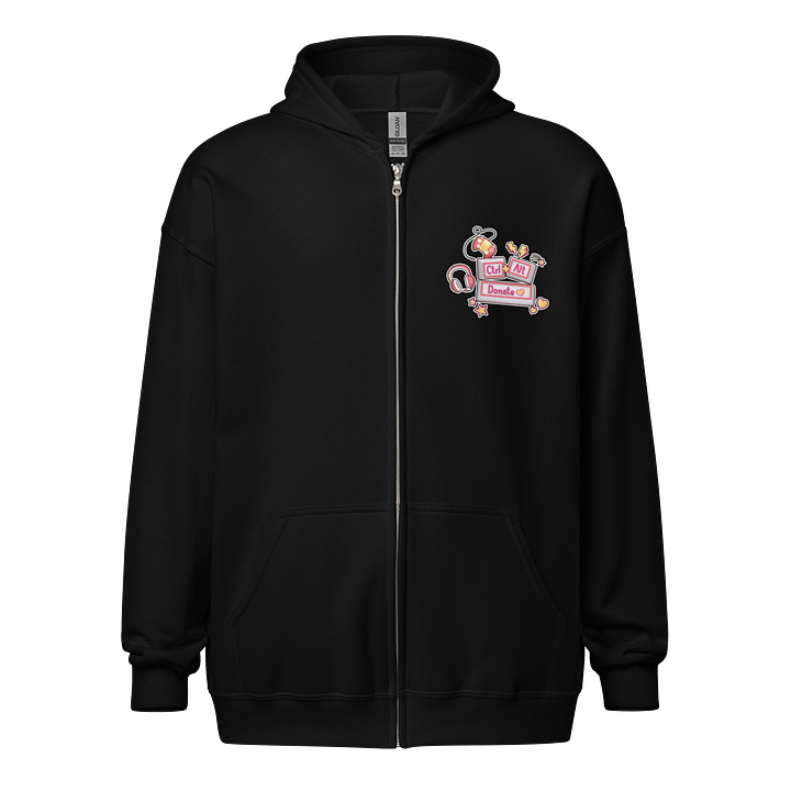 CTRL ALT Donate 2025 - Team Zipped Hoodie (Peach/Pink Logo) product image (1)