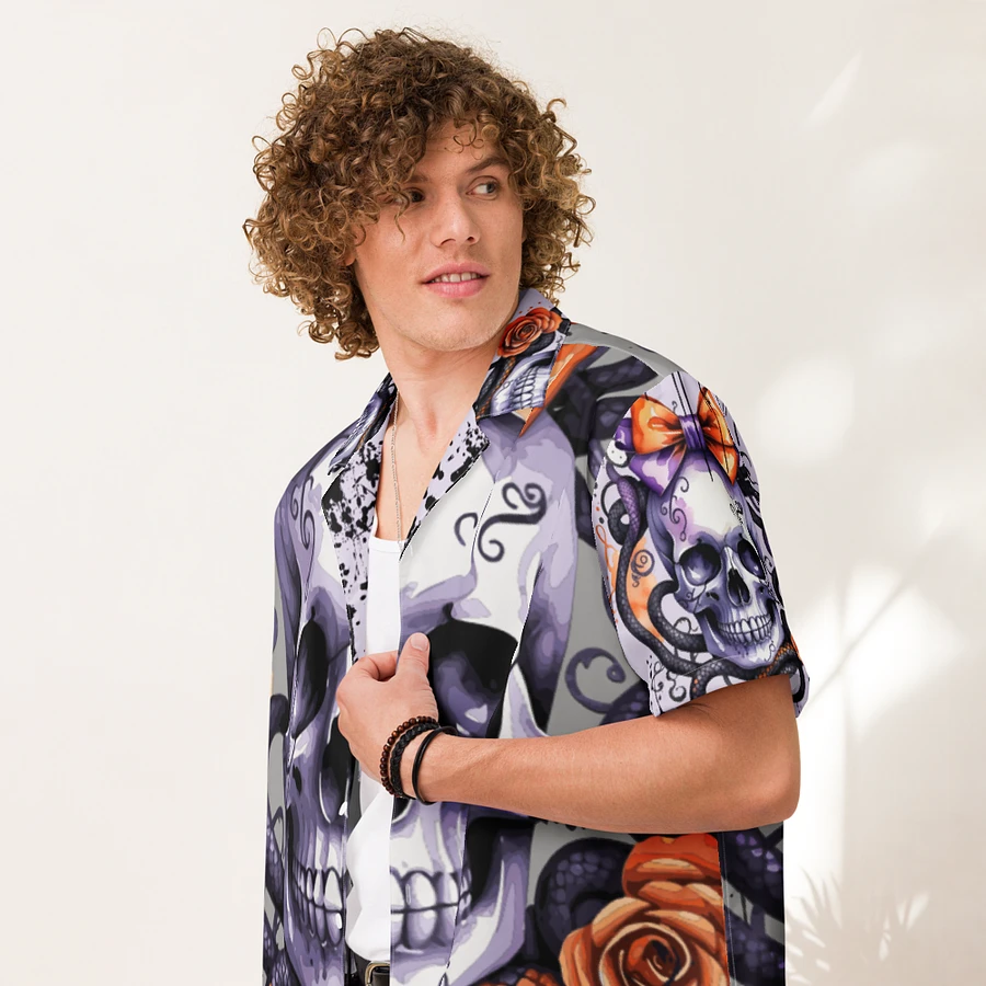 Coquette Style Autumn Skull & Snake Button-Up Shirt product image (5)