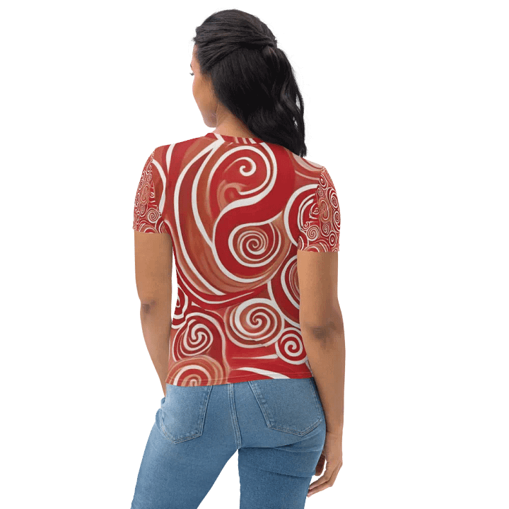 Funky Cherry Swirls Liquid Tie-Dye Women's Crewneck T-shirt product image (2)