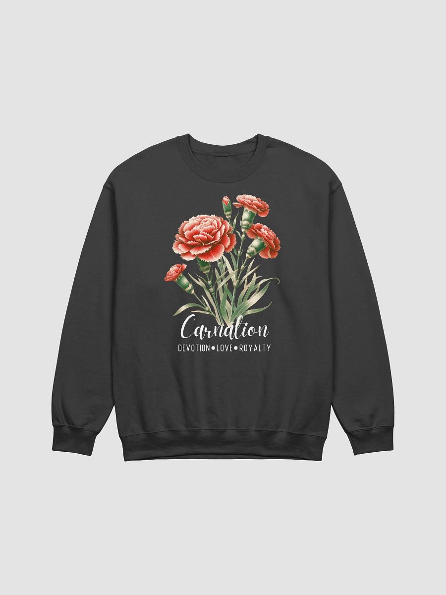 January Birth Month Inspirational Carnation Flower Sweatshirt: Devotion Love Royalty product image (4)