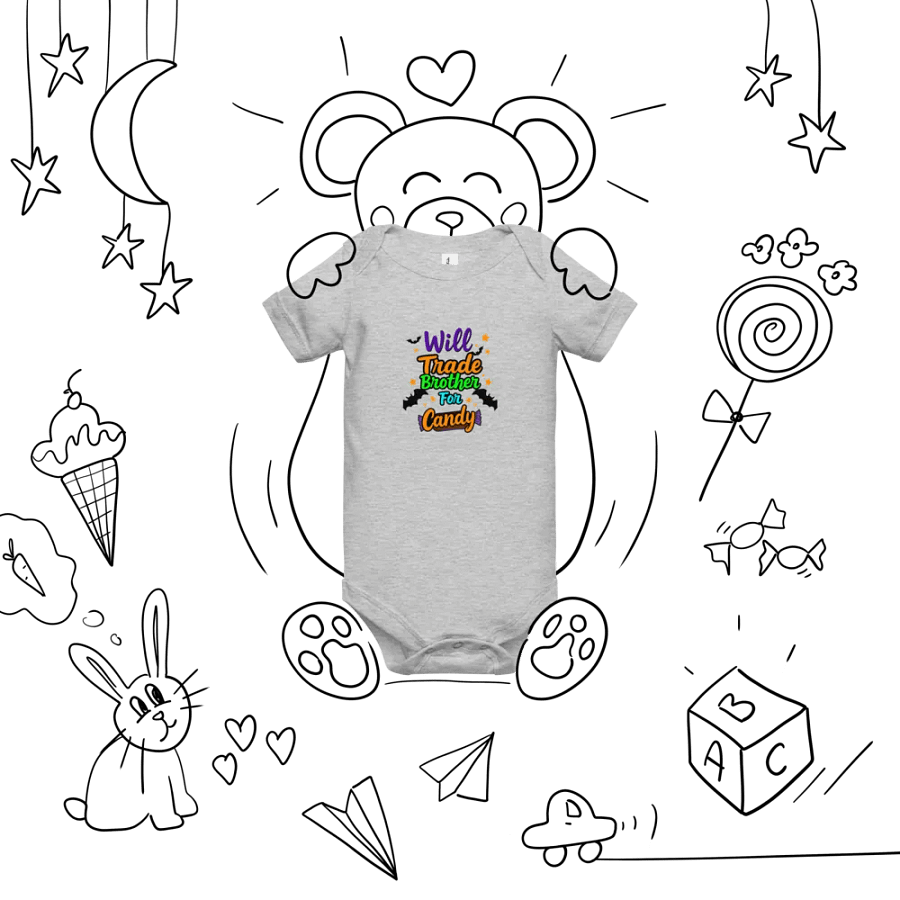 Will Trade Brother For Candy Baby Romper Onesie product image (7)