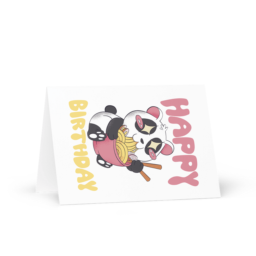 Happy Birthday (Panda Eating Noodles) Birthday Card 5" x 7" product image (1)