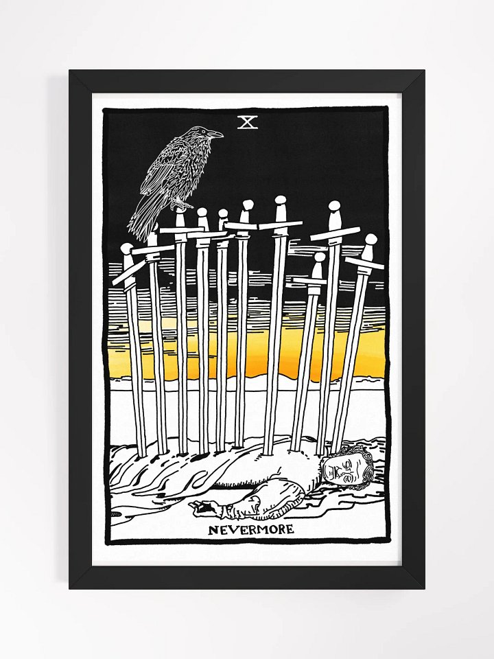 Edgar Allan Poe Ten of Swords Tarot Card Framed Print product image (1)