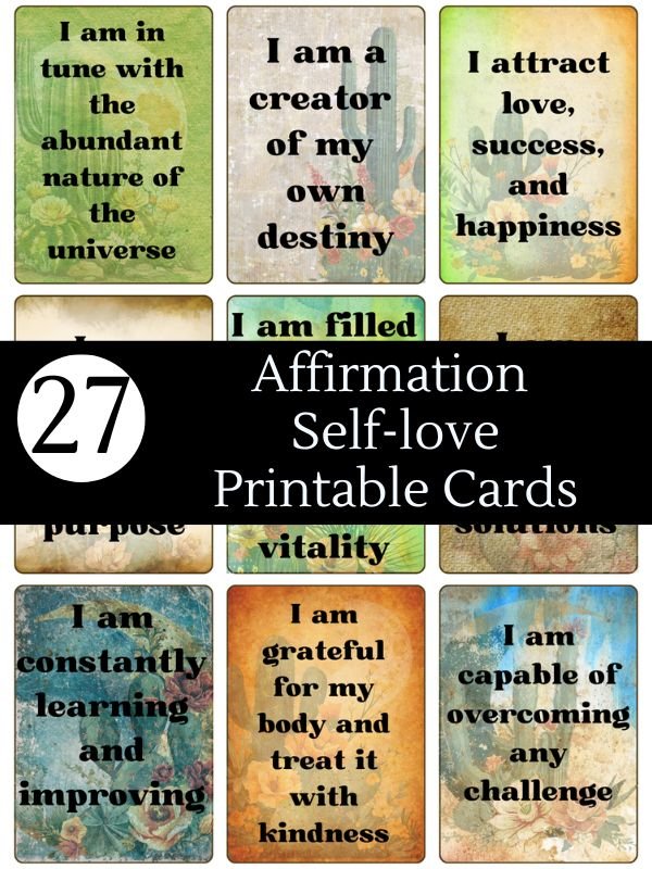27 Self-Love Affirmation Printable Cards product image (1)