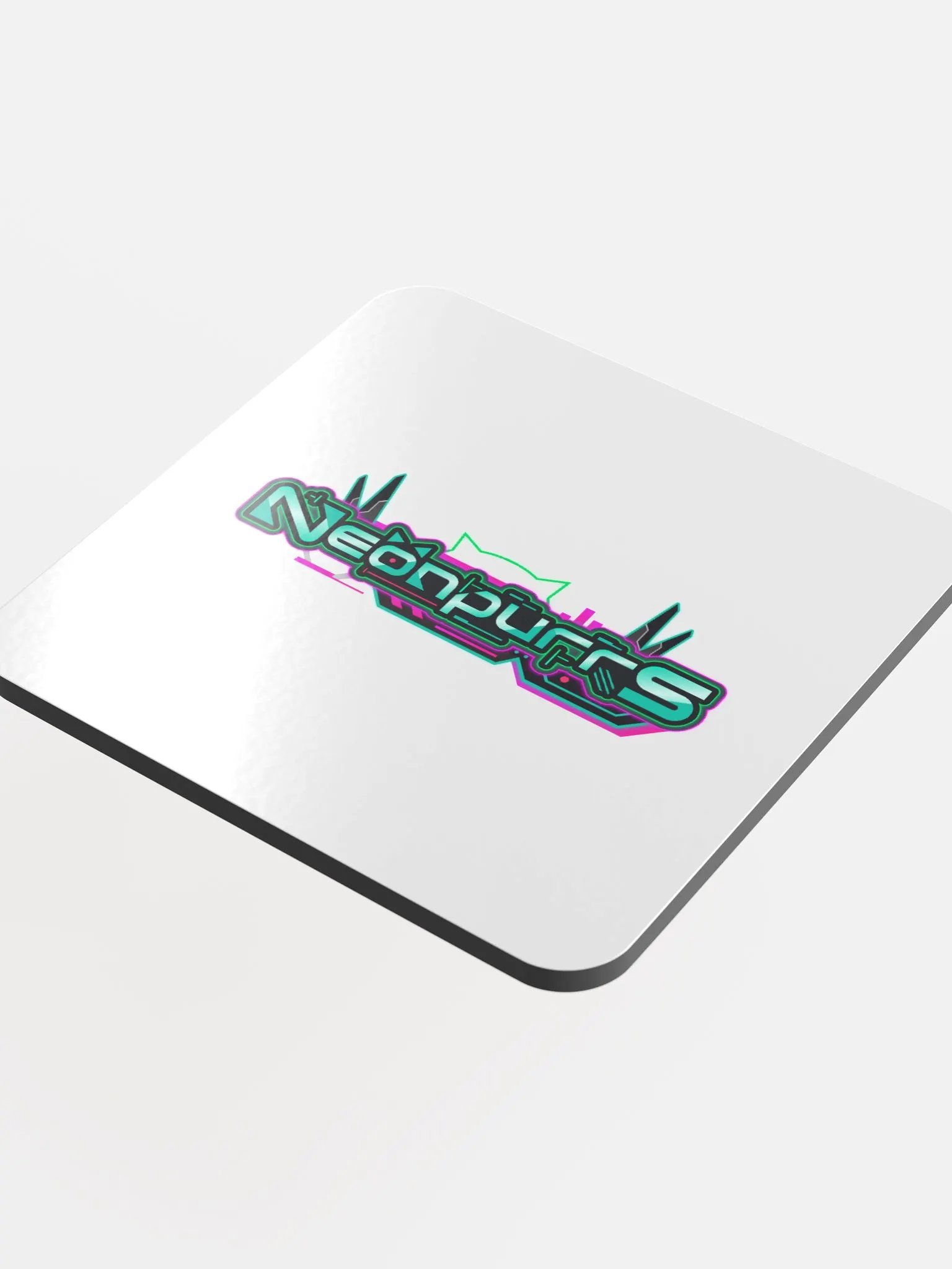 Neonpurrs Logo Glassed Cork Coaster product image (4)