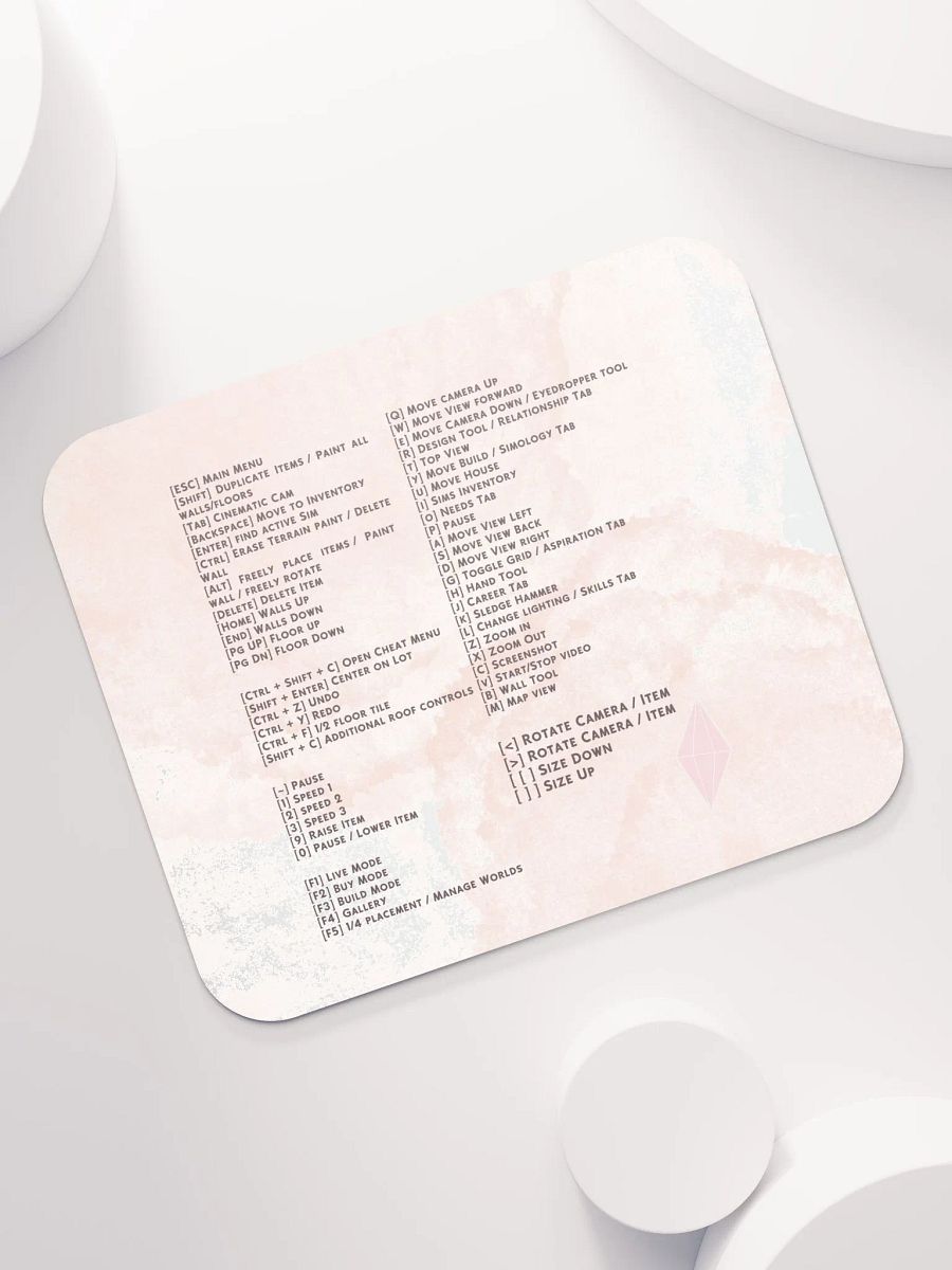 Pink Cloud Sims Hotkeys Mousepad product image (6)